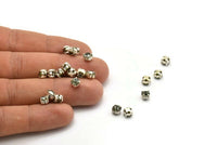 12 Black Diamond Crystal Rhinestone Beads With 4 Holes Brass Setting for SS24, Charms, Pendants, Earrings - 5.3mm SS24