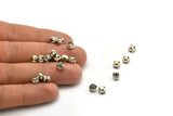 12 Black Diamond Crystal Rhinestone Beads With 4 Holes Brass Setting for SS24, Charms, Pendants, Earrings - 5.3mm SS24