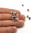 12 Siam Crystal Rhinestone Beads With 4 Holes Brass Setting for SS24, Charms, Pendants, Earrings - 5.3mm SS24