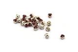 12 Siam Crystal Rhinestone Beads With 4 Holes Brass Setting for SS24, Charms, Pendants, Earrings - 5.3mm SS24