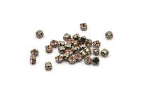 12 Light Peach Crystal Rhinestone Beads With 4 Holes Brass Setting for SS24, Charms, Pendants, Earrings - 5.3mm SS24