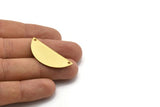Raw Brass Blank, Raw Brass Semi Circle Blanks With 2 Holes (37x15.5x0.80) N0447