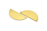 Raw Brass Blank, Raw Brass Semi Circle Blanks with 2 Holes (38x17x0.80) N0448