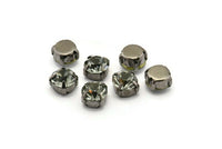 20 Ss47 Black Diamond Chaton Sew On Crystal Rhinestone Gunmetal Prong Setting 4 Hole Slider