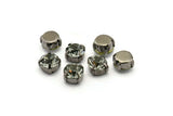 20 Ss47 Black Diamond Chaton Sew On Crystal Rhinestone Gunmetal Prong Setting 4 Hole Slider