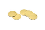 Brass Round Charm, 10 Raw Brass Round Charms With 2 Holes, Blanks (18x0.80mm) M02676