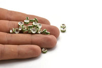 Vintage Green Bead, 16 Vintage Silver Swarovski Rondelle Beads (6x3mm) Sr58 Y282