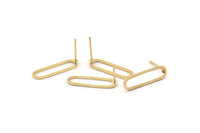 Altın Oval Küpe, 8 Altın Kaplama Pirinç Oval Küpe (20x6x0,8 mm) BS 1857 A1786 H0888