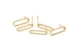 Altın Oval Küpe, 8 Altın Kaplama Pirinç Oval Küpe (20x6x0,8 mm) BS 1857 A1786 H0888
