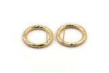 Gold Ring Earring, 2 Hammered Gold Plated Brass Ring Stud Earrings (24x3mm) N1502 A2391
