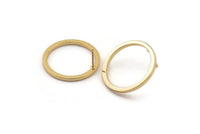 Gold Circle Earring, 2 Gold Plated Brass Circle Stud Earrings (25x2x2mm) E009 A1932