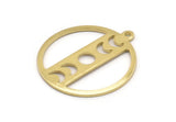 Moon Phases Charm, 8 Raw Brass Crescent Moon Charms, Pendants (22x0.80mm) M02708