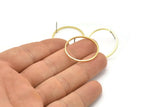 Brass Circle Earring, 12 Raw Brass Circle Stud Earrings (26x1x1mm) A2420