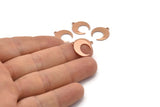 Rose Gold Moon Charm, 6 Rose Gold Plated Brass Crescent Moon With 1 Loop, Earrings (16x14x0.80mm) M01569 H0927