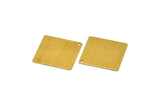 Square Earring Finding, 12 Raw Brass Square Stamping Charms, Pendants With 1 Hole (20x20mm) A0061