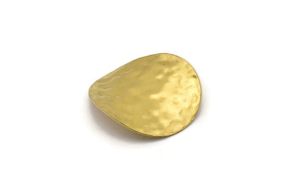 Brass Hammered Disc, 10 Raw Brass Hammered Wavy Discs Without Holes (28mm) B0114