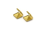Brass Ribbon Crimp, 30 Raw Brass Ribbon Crimp Ends Without Loop (9x8mm) Findings A0638
