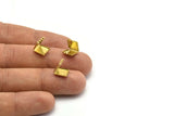 Brass Ribbon Crimp, 30 Raw Brass Ribbon Crimp Ends Without Loop (9x8mm) Findings A0638