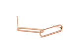 Rose Gold Oval Earring, 6 Rose Gold Plated Brass Oval Stud Earrings (25x7x0.80mm) BS 1732 A2046 H0442