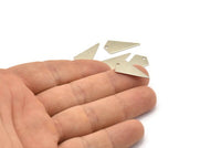 Silver Triangle Charm, 10 Silver Tone Brass Triangle Charms With 1 holes (22x12x0.60mm) D0346