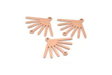 Copper Sun Charm, 12 Raw Copper Sun Charms With 2 Loops (24x19x0.80mm) M02604