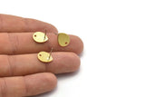 Brass Drop Earring, 8 Raw Brass Drop Stud Earrings With 1 Hole (12x0.70mm) M01524 A2433