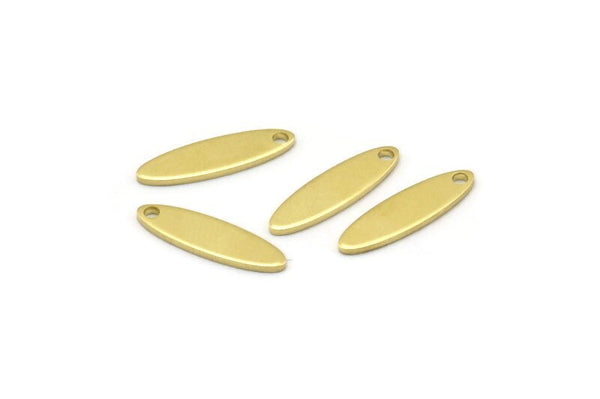 Brass Marquise Charm, 50 Raw Brass Oval Charms With 1 Hole, Blanks (14x4x0.80mm) M02577
