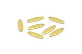 Brass Marquise Charm, 50 Raw Brass Oval Charms With 1 Hole, Blanks (14x4x0.80mm) M02577
