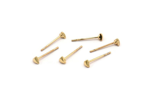 Gold Triangle Earring, 12 Gold Plated Brass Triangle Stud Earrings (3x1.5mm) A1345 A1806