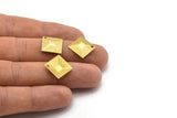 Brass Square Charm, 50 Raw Brass Square Pyramid Charms, Findings  (13mm)A0028