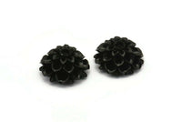 4 Pcs Black 19 Mm Chrysanthemum Cabochon T003