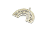 Silver Charm, 925 Silver, Silver Pendants, Charm Pendants, Silver U Shape Charms With 1 Loop (24x18x1.2mm) N1473
