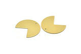 Brass Pizza Slice, 10 Raw Brass Three Quarters Stamping Blank Pendants with 1 Hole (30x25x0.80mm) B0169