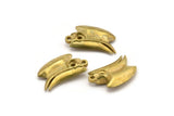 Bird Skull Charm, 4 Raw Brass Bird Skull Necklace Pendants with 1 Loop (25x15x4.5mm) N0488