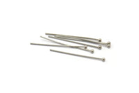 Silver Ball Pin, 50 Nickel Free Silver Plated Ball Pins, Findings (0.60x25mm) Bp-025-2 Brc217