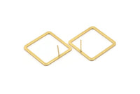 Gold Square Earring, 2 Gold Plated Brass Square Stud Earrings (30x2x1mm) BS 2307 A1781 H0545