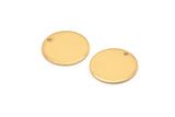 Gold Cabochon Tag, 4 Gold Plated Brass Round Charms With 1 Hole, Stamping Tags (14x0.80mm) M01592