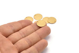 Gold Cabochon Tag, 4 Gold Plated Brass Round Charms With 1 Hole, Stamping Tags (14x0.80mm) M01592