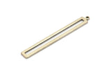 Silver Stick Charm, 6 Antique Silver Plated Brass Stick Charms With 1 Loop (53x6x1.2mm) D1159