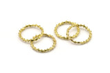 Brass Circle Connector, 4 Raw Brass Circle Connectors Closed Ring (24x2mm) N1723