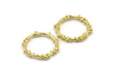 Brass Circle Connector, 4 Raw Brass Circle Connectors Closed Ring (25x2mm) N1724