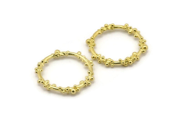 Brass Circle Connector, 4 Raw Brass Circle Connectors Closed Ring (25x2mm) N1724