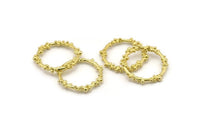 Brass Circle Connector, 4 Raw Brass Circle Connectors Closed Ring (25x2mm) N1724