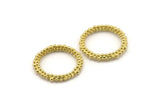 Brass Circle Connector, 2 Raw Brass Circle Connectors Closed Ring (25x3.5mm) N1721
