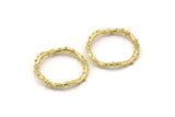 Brass Circle Connector, 4 Raw Brass Circle Connectors Closed Ring (24x2mm) N1722