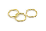 Brass Circle Connector, 4 Raw Brass Circle Connectors Closed Ring (24x2mm) N1722