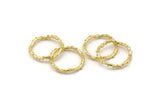 Brass Circle Connector, 4 Raw Brass Circle Connectors Closed Ring (24x2mm) N1722