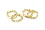 Brass Circle Connector, 4 Raw Brass Circle Connectors Closed Ring (25x2mm) N1719
