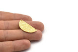 Hammered Half Moon, Hammered Raw Brass Semi Circle Blanks with 2 Holes (30x15x1.2mm) N0390