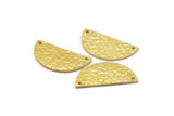Hammered Half Moon, Hammered Raw Brass Semi Circle Blanks with 2 Holes (30x15x1.2mm) N0390